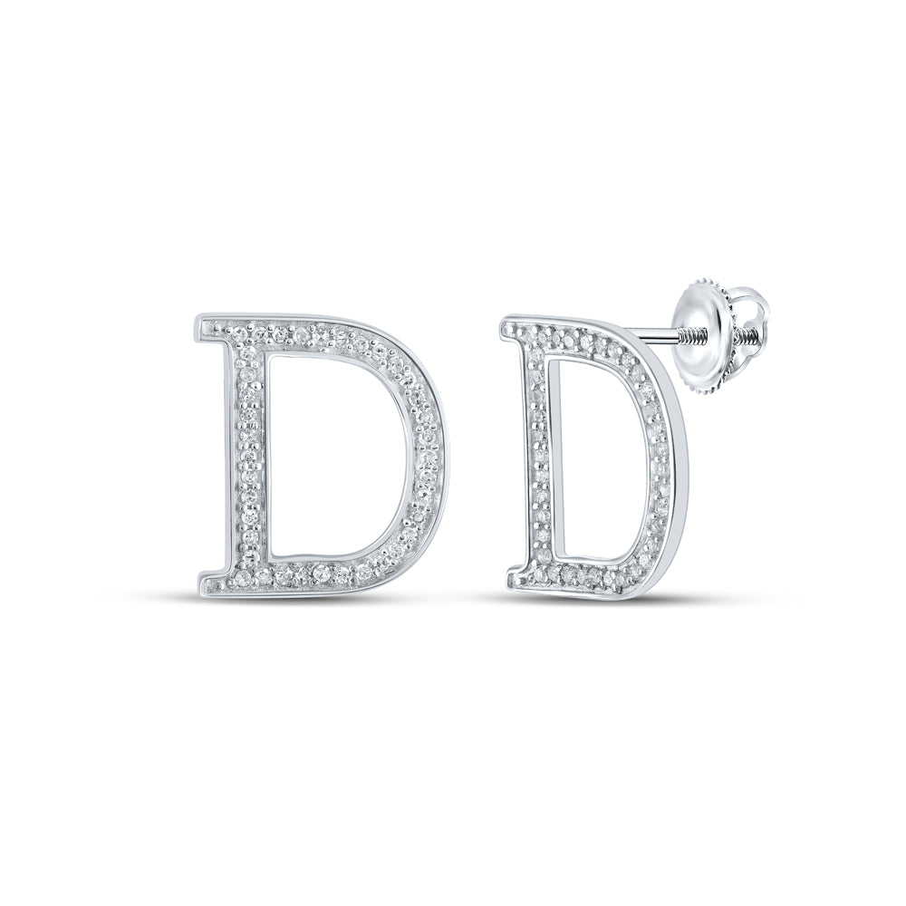 1/6Ctw-Dia P1P2 Initial "D" Gift Earring (1.08 grams)