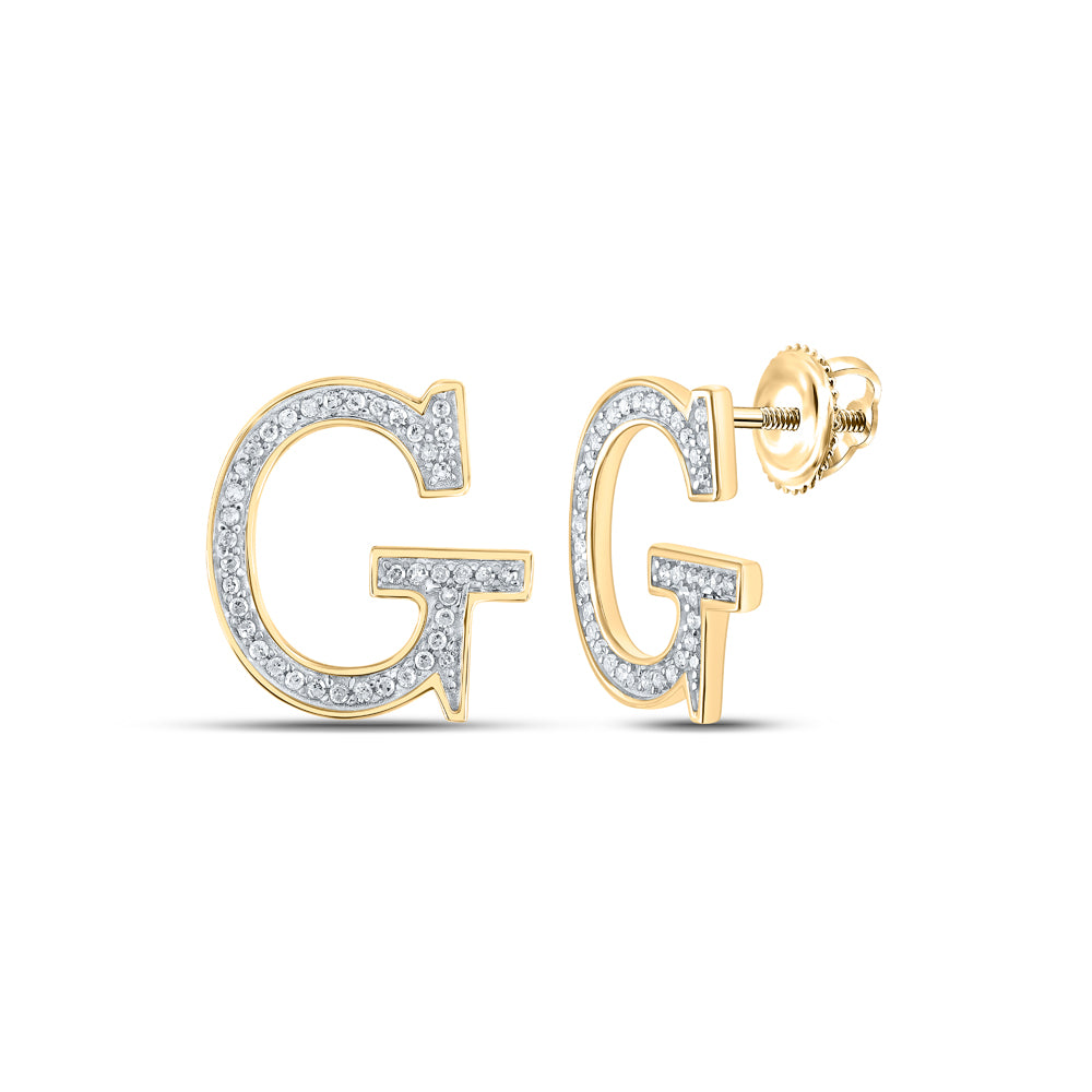 1/6Ctw-Dia P1P2 Initial "G" Gift Earring (1.31 grams)