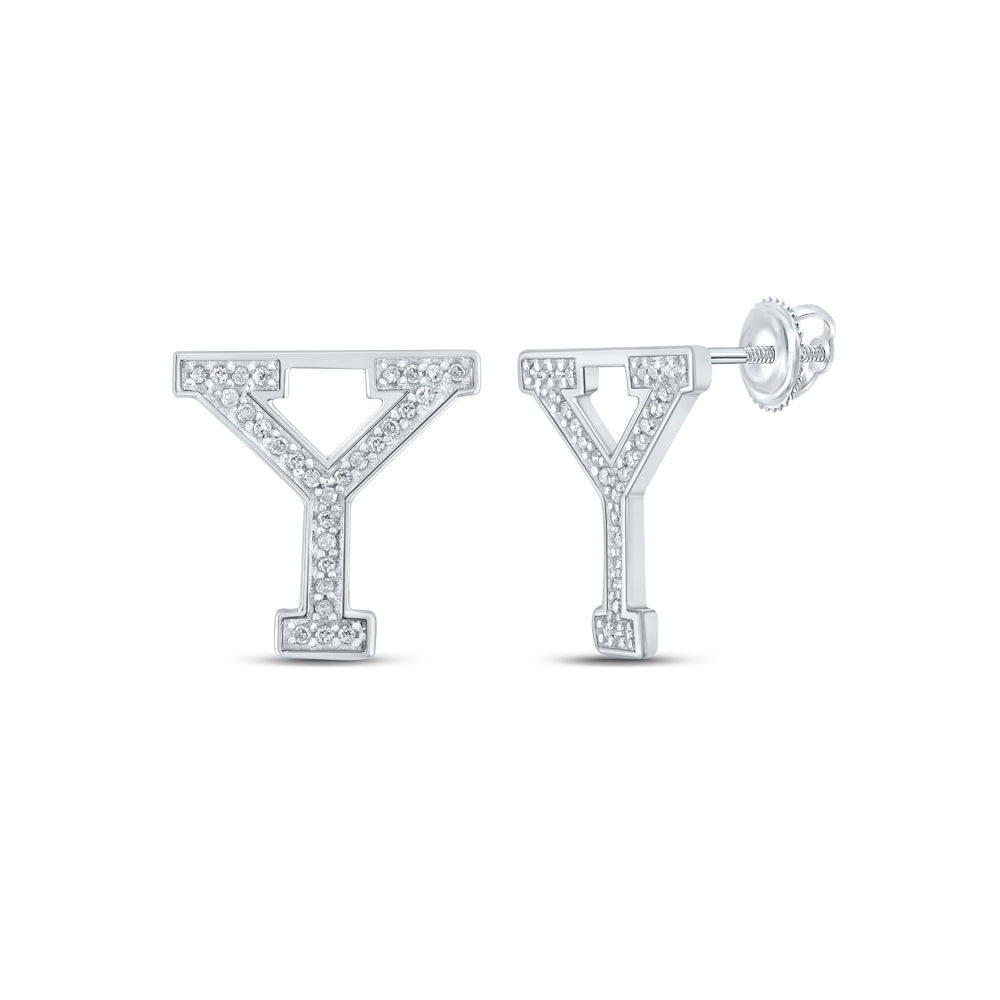 1/8Ctw-Dia P1P2 Initial "Y" Gift Earring (1.12 grams)