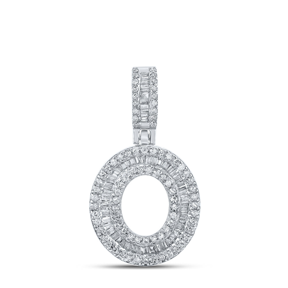 1/2Ctw-Dia P1P2 Mens Initial "O" Pendant (1.99 grams)