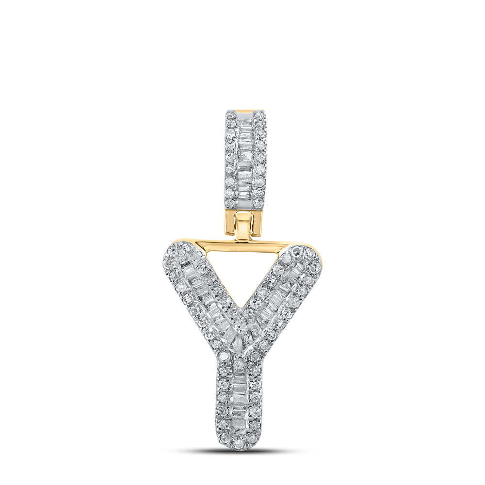 1/3Ctw-Dia P1P2 Mens Initial "Y" Pendant (1.64 grams)