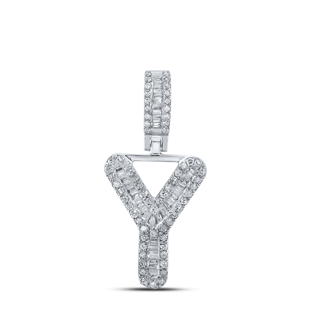 1/3Ctw-Dia P1P2 Mens Initial "Y" Pendant (1.64 grams)
