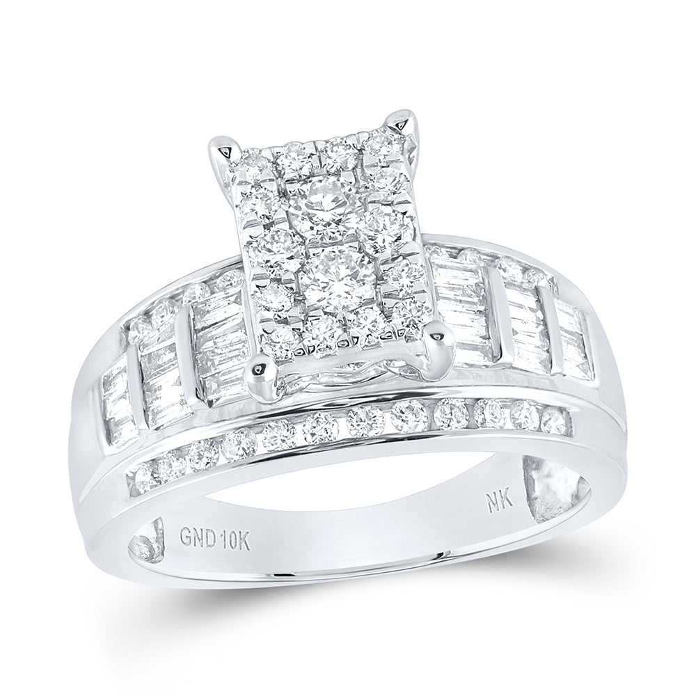 10Kt White Gold 7/8Ctw-Dia Nk Fashion Ring S6 (4.95 grams)