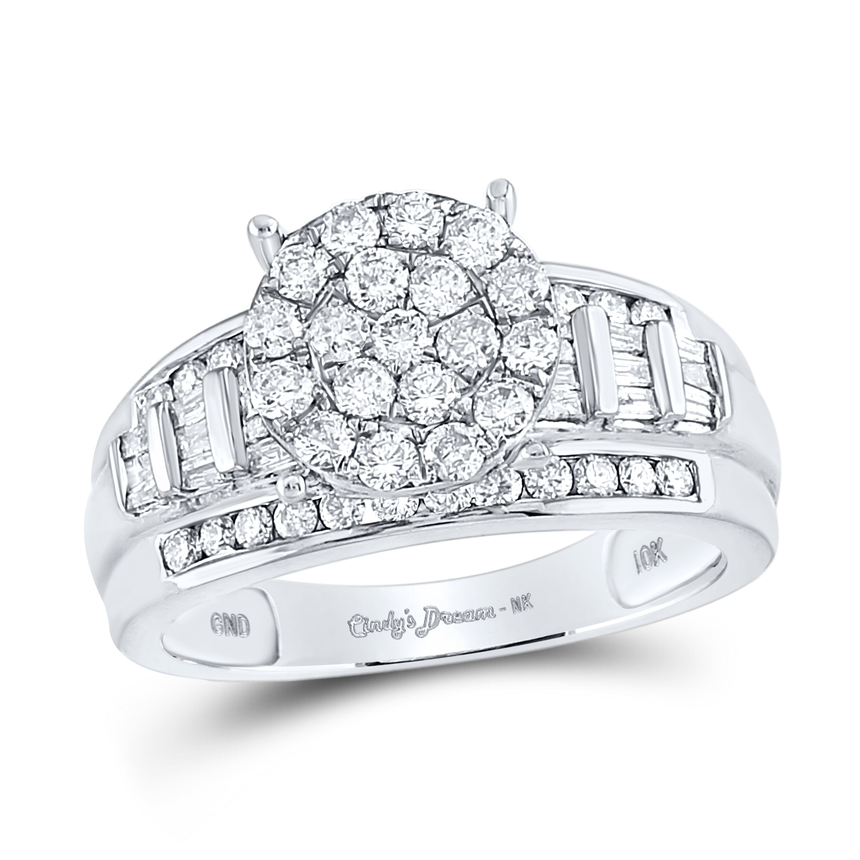 10Kt White Gold 1Ctw-Diamond Fashion Ring S10 (4.91 grams)