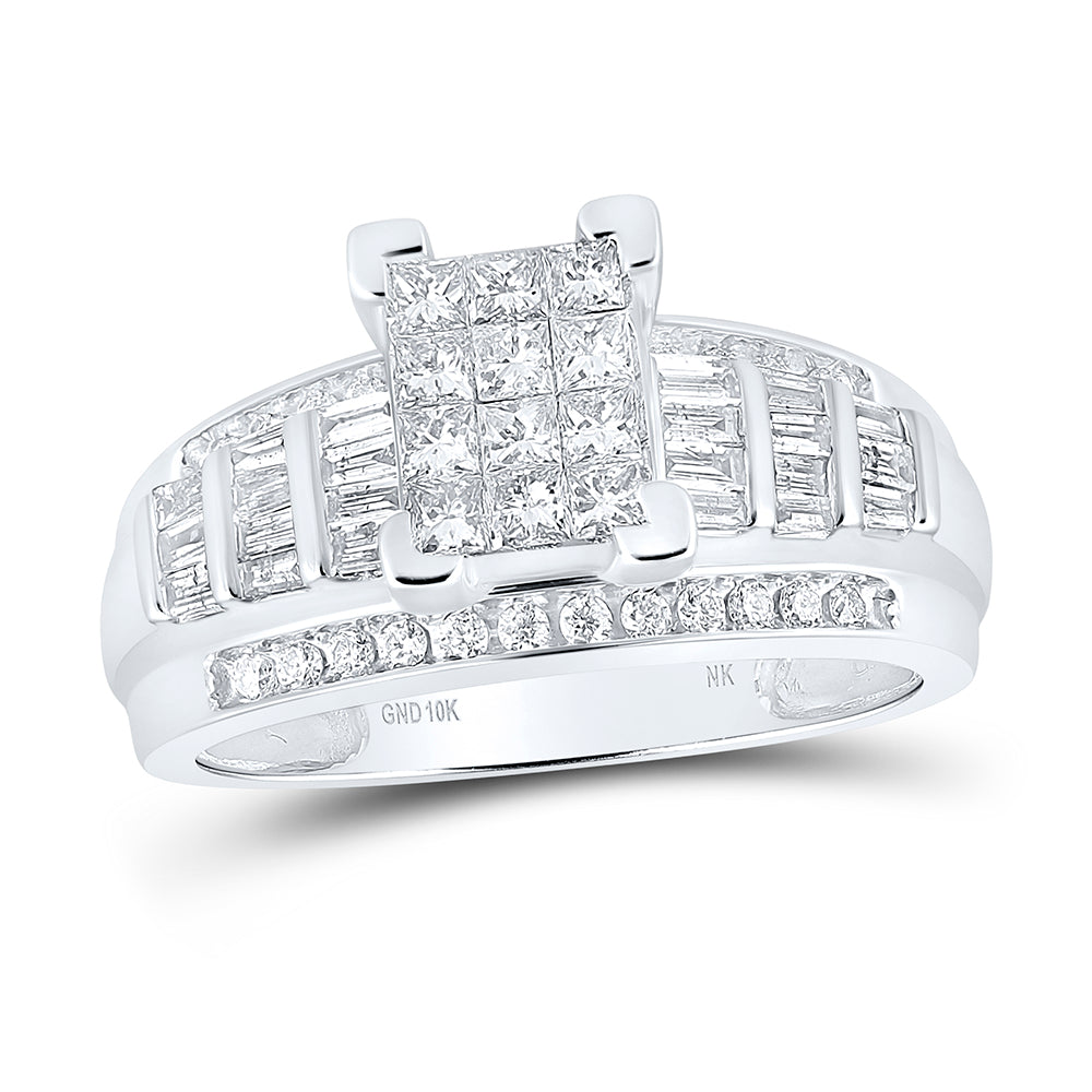 10Kt White Gold 7/8Ct-Dia Nk Fashion Ring S9 (5.07 grams)