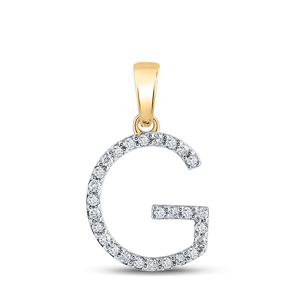 1/5Ct-Dia Cn Ladies Initial "G" Pendant (1.17 grams)