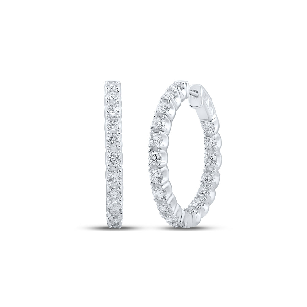 3 Ctw-Dia Ana M Fashion Hoops Earring (10.58 grams)