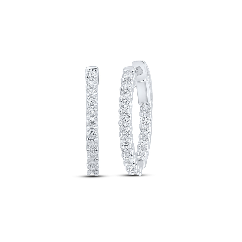 14Kt White Gold 4 Ctw-Dia Nk Hoops Earring (12.65 grams)