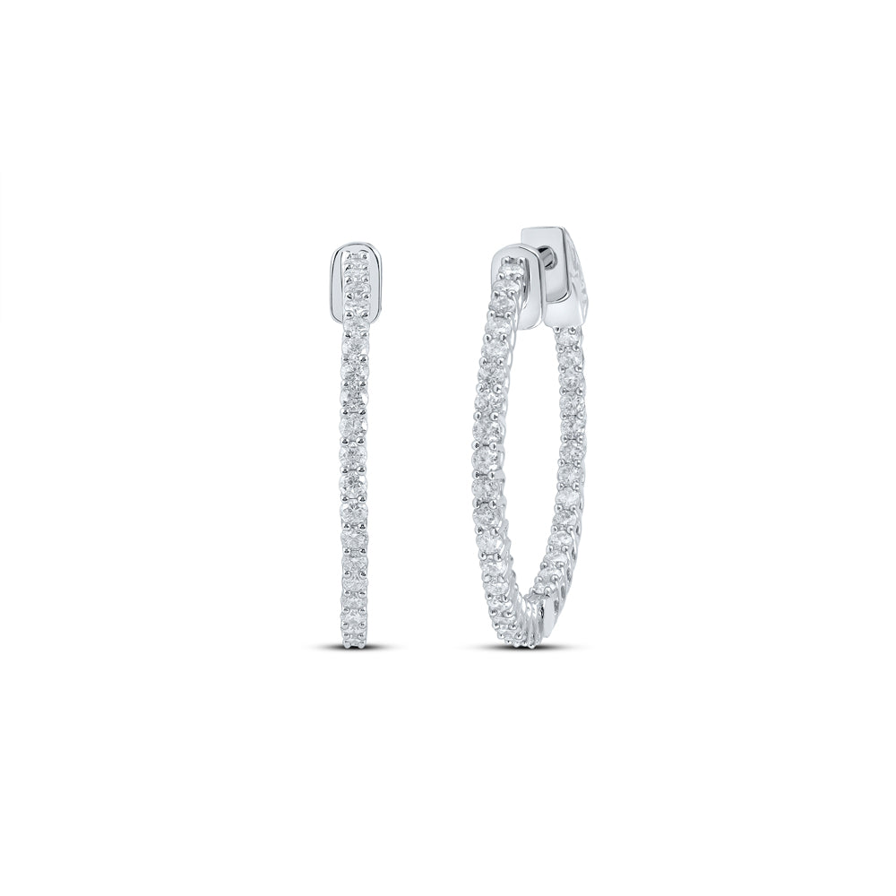 2 Ctw-Dia Cn Fashion Hoops Earring (11.09 grams)