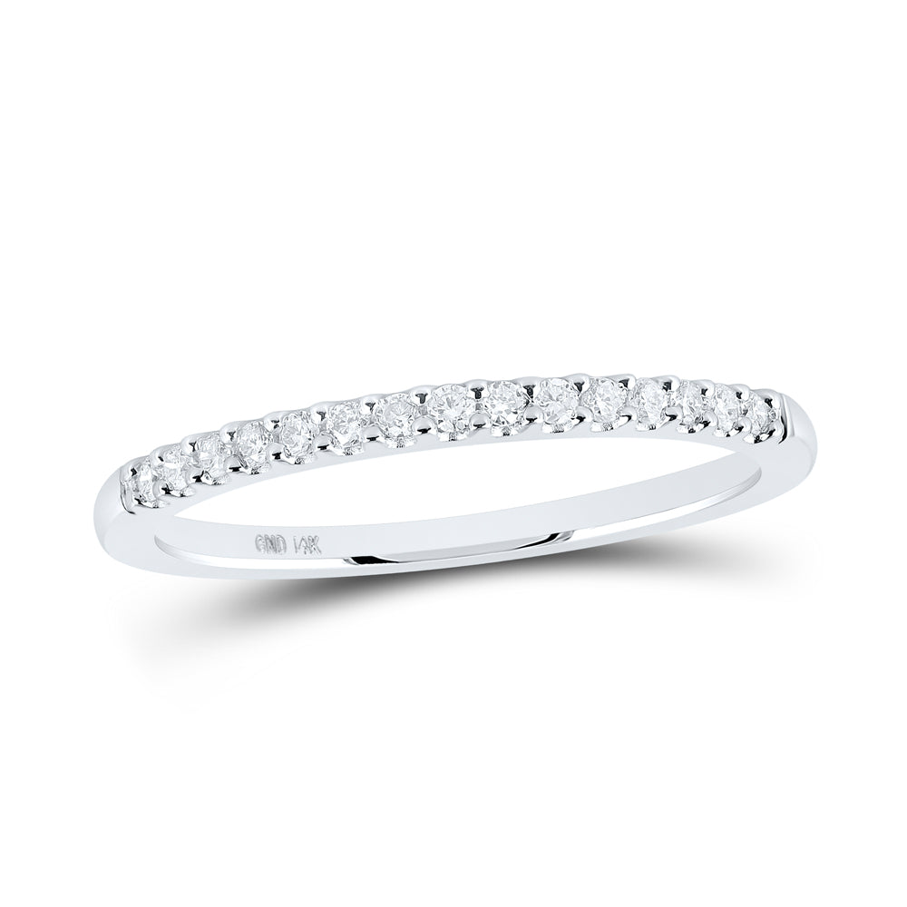 14Kt White Gold 1/6Ctw Diamond Fashion Ladies Band (1.54 grams)