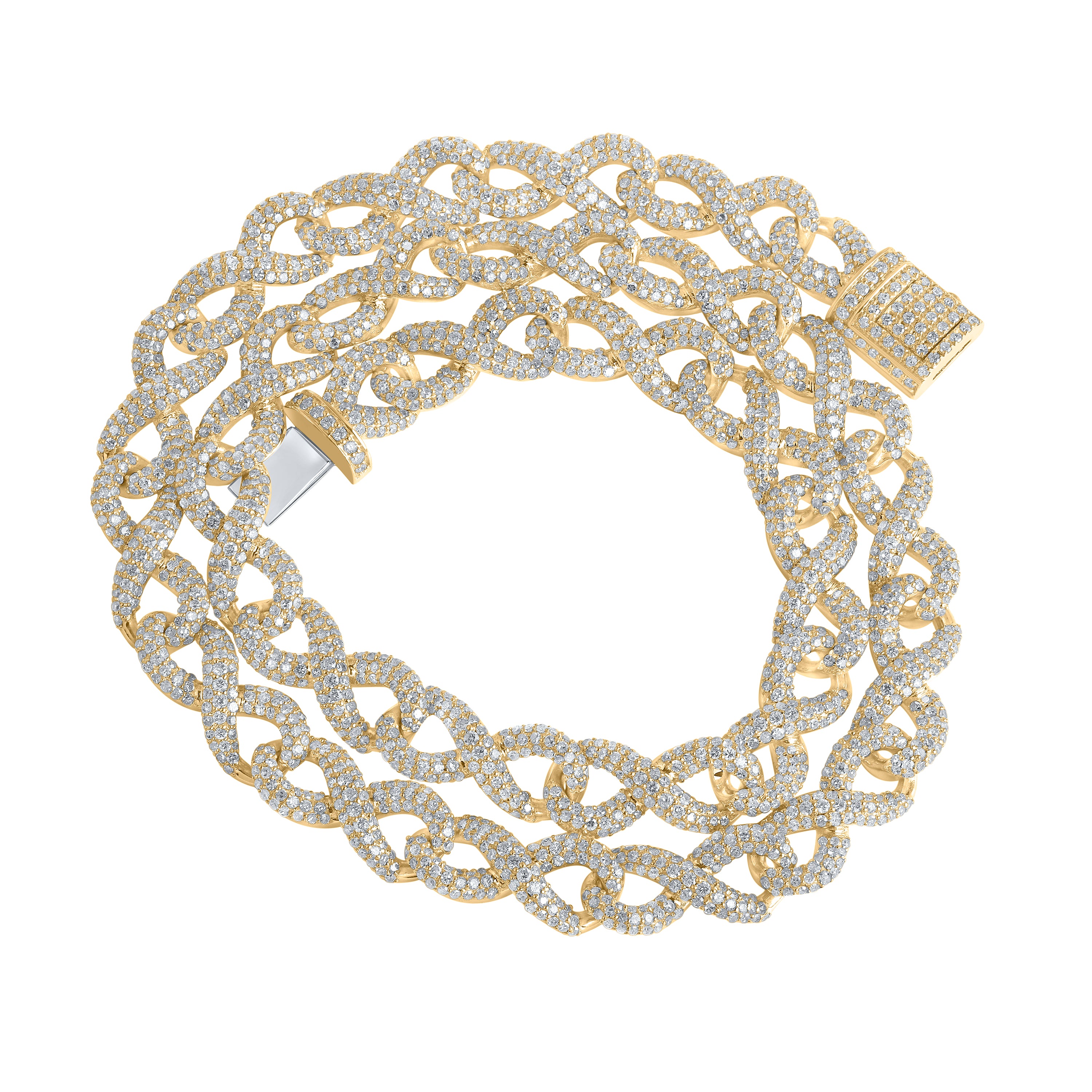10Kt Yellow Gold 20Ctw-Dia Cn (10Mm) Infinity Mens Chain (20 Inch) (96.9 grams)