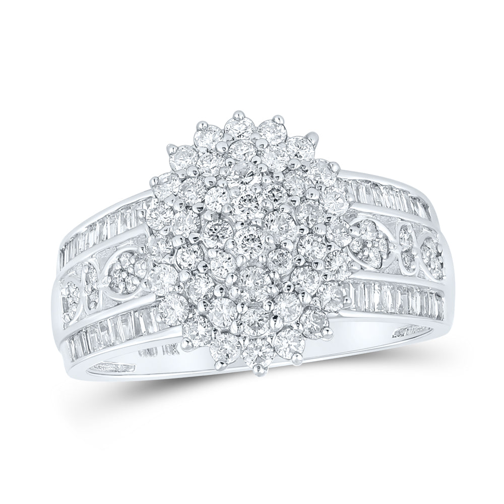 10Kt White Gold 1Ctw-Dia Fashion Ring (4.34 grams)