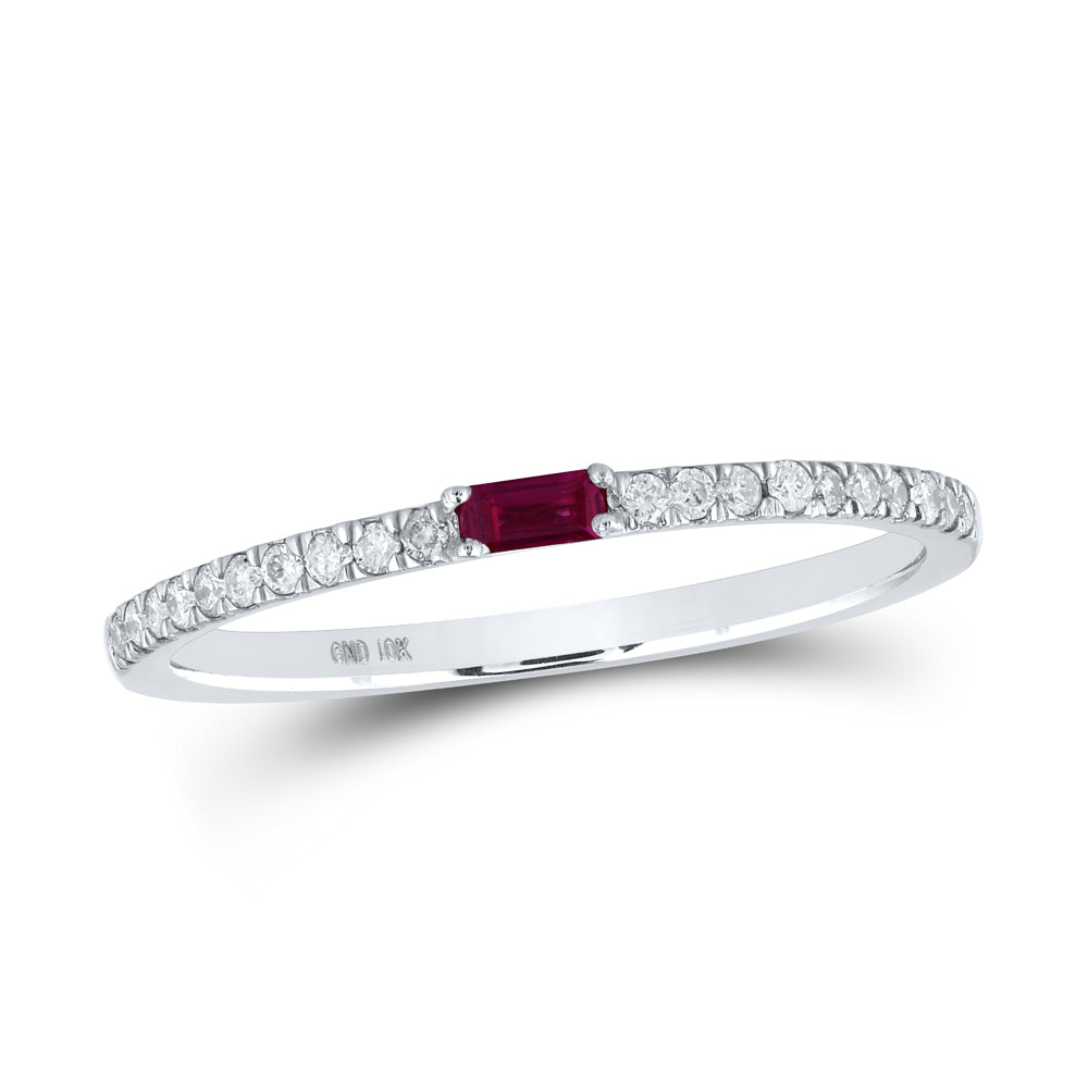 1/8Ctw-Dia Cn 1/12Ctw-Ruby Natural Gem Band (1.09 grams)