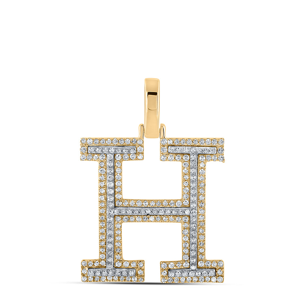 5/8Ctw-Dia P1P2 Initial "H" Pendant (3.55 grams)