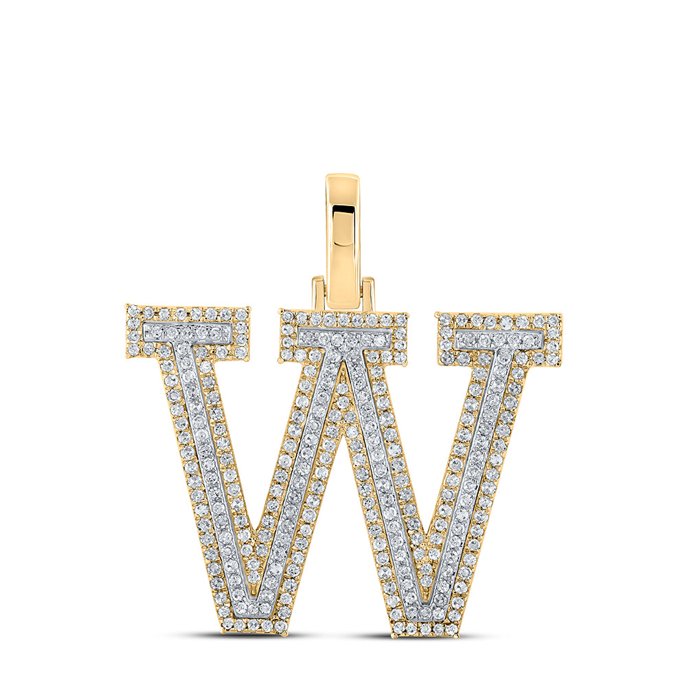 3/4Ctw-Dia P1P2 Initial "W" Pendant (4.74 grams)