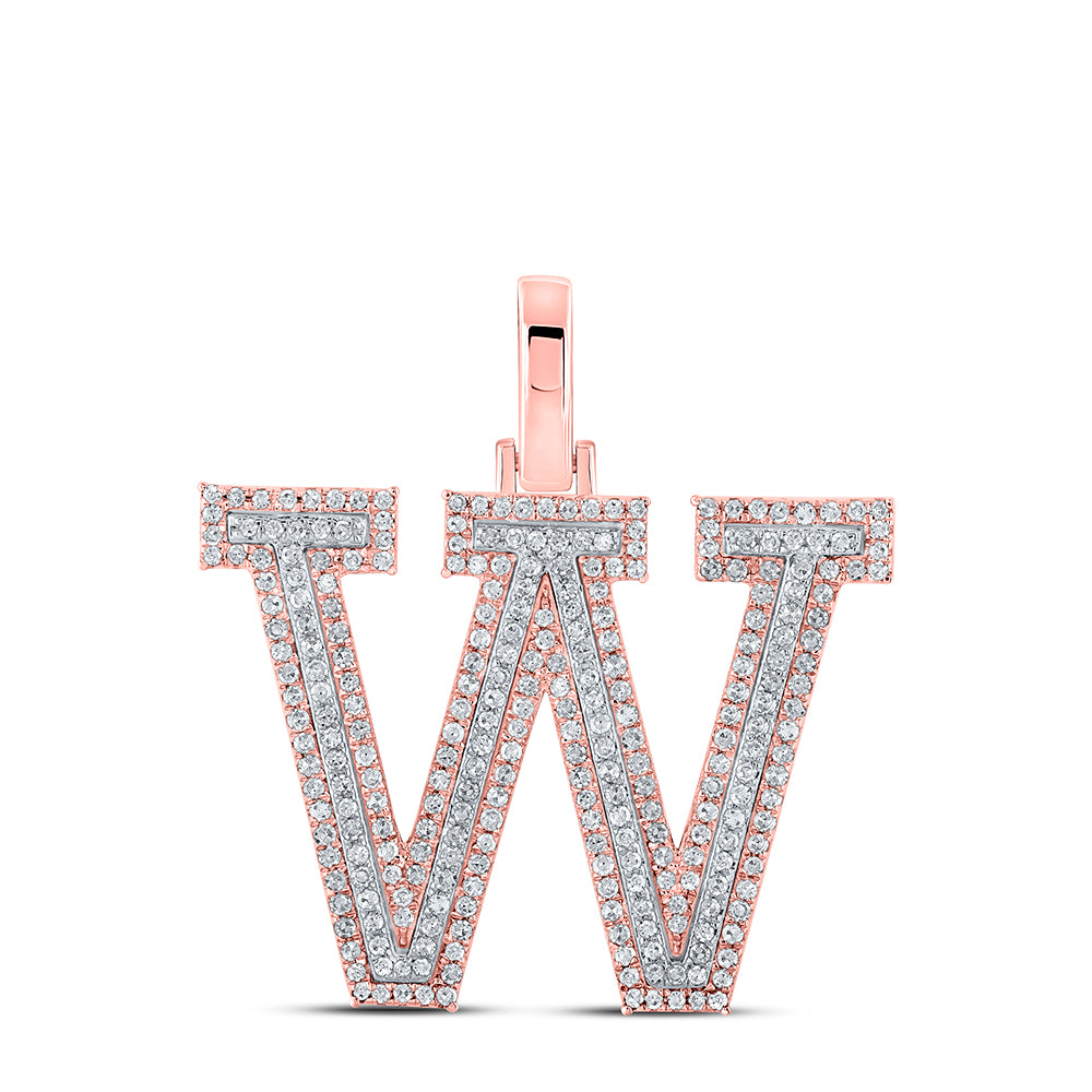 3/4Ctw-Dia P1P2 Initial "W" Pendant (4.74 grams)