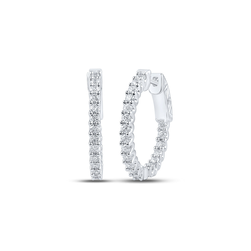 1Ctw-Dia Nk Hoops Earring (5.94 grams)