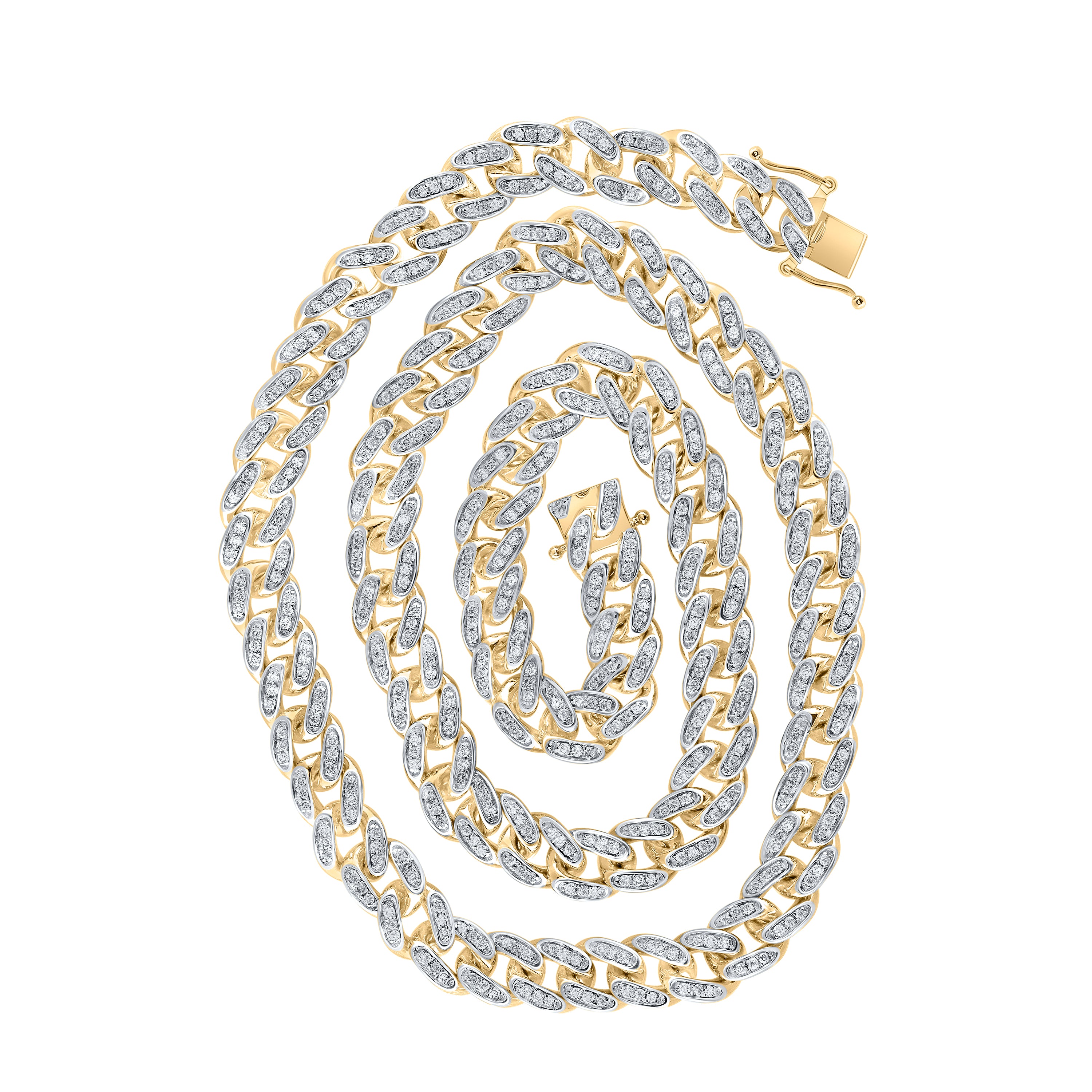 10Kt Yellow Gold 4 1/5Ctw-Dia Cn Cuban Mens Chain (22 Inch) (78.76 grams)
