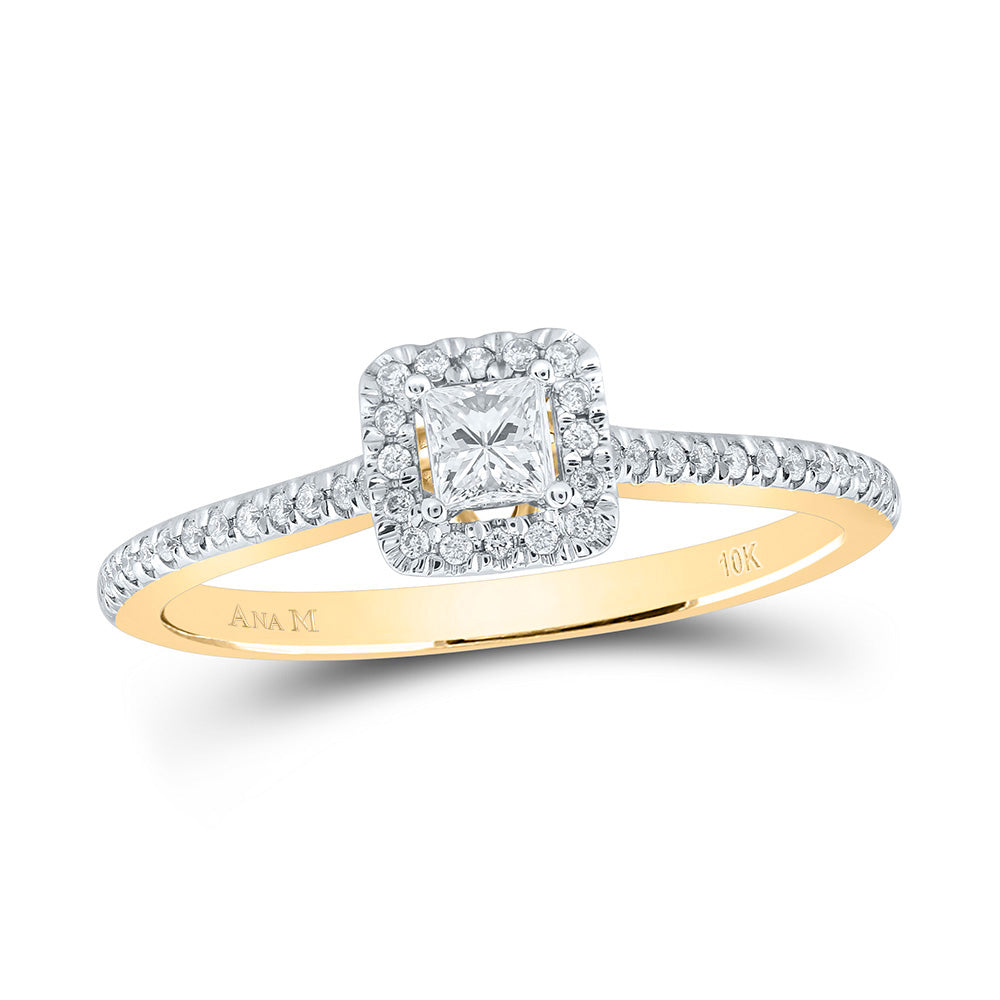 1/3Ctw-Dia Ana M 1/5Ct-Cpr Engagement Single Halo Ring (2.14 grams)