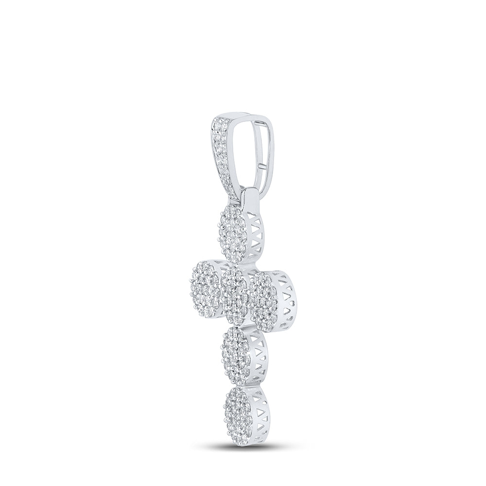 2 Ct-Dia Nk Round Cross Mens Charm (5.02 grams)
