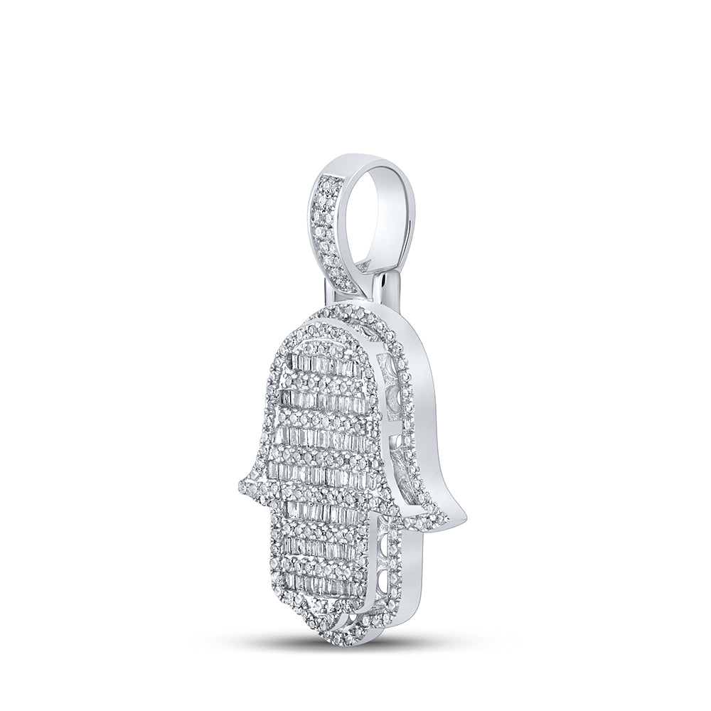 7/8Ctw-Dia P1P2 Hamsa Mens Charm (4.87 grams)