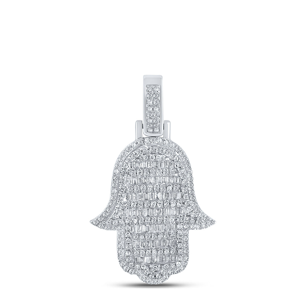 7/8Ctw-Dia P1P2 Hamsa Mens Charm (4.87 grams)