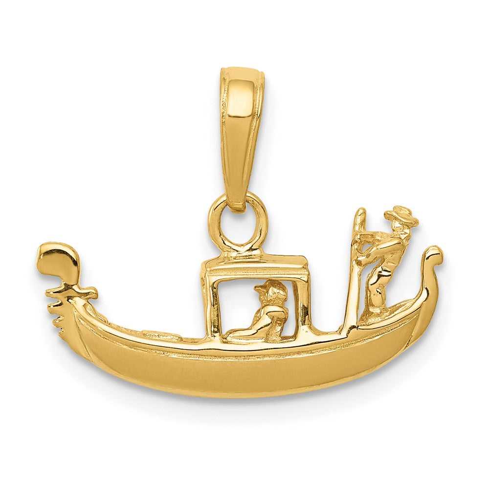 14k Yellow Gold 20 mm Solid Polished 3-D Gondola Pendant (2.11 grams)