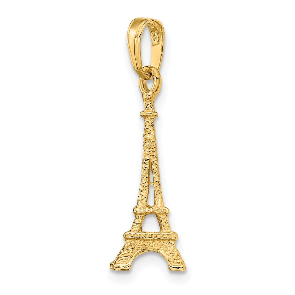 14k Yellow Gold 8 mm Solid Polished 3-D Eiffel Tower Charm (1.38 grams)