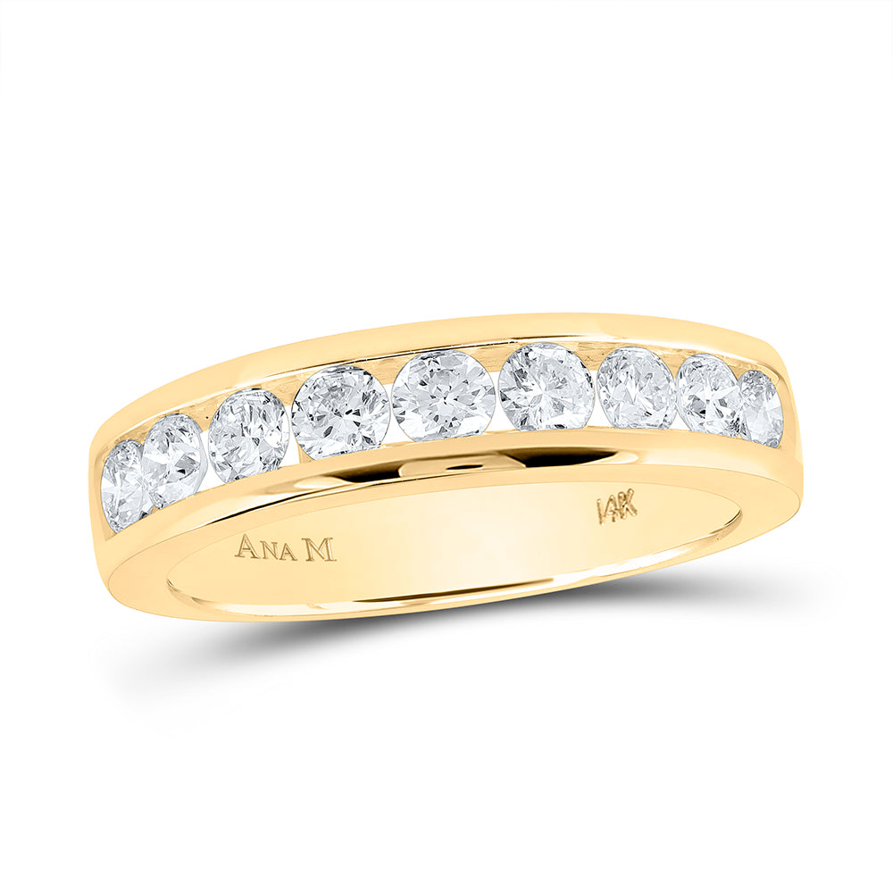 14Kt Yellow Gold 7/8Ctw Diamond Ana M Fashion Ladies Band (5.1 grams)