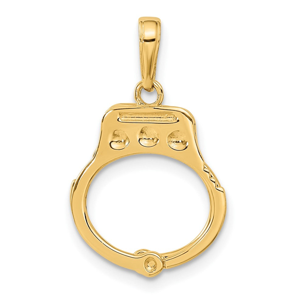14k Yellow Gold 20 mm 2-Piece Handcuffs Charm (1.82 grams)
