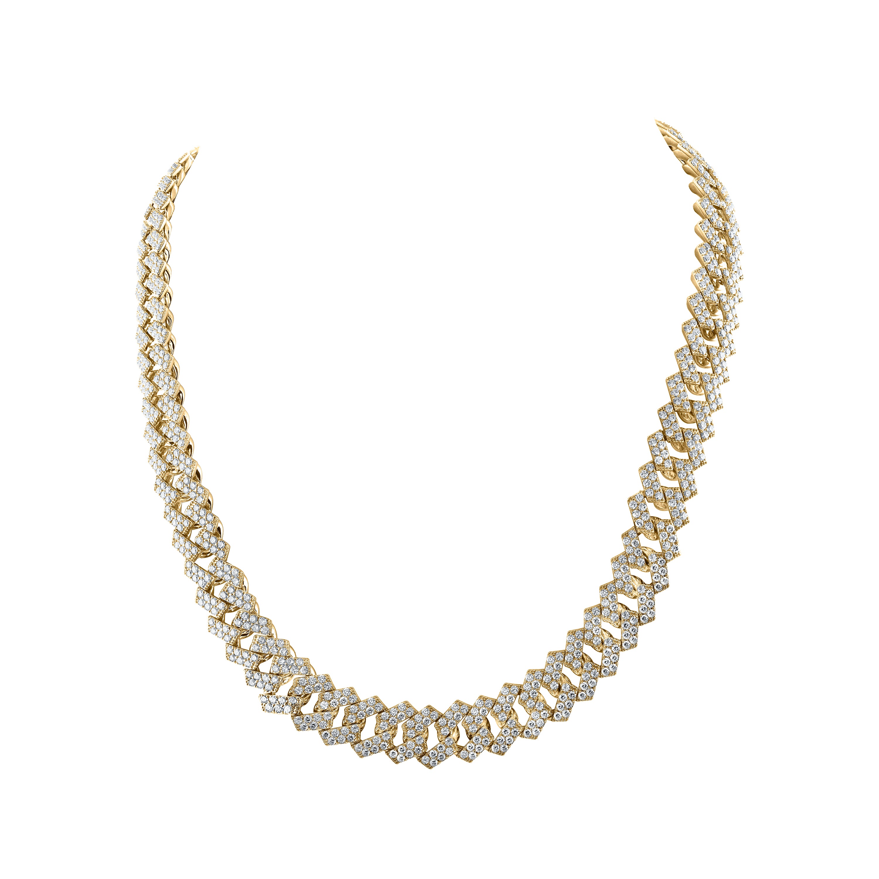 10Kt Yellow Gold 34 3/4Ctw-Dia Nk Straight Cuban Mens Chain (22 Inch) (176.08 grams)