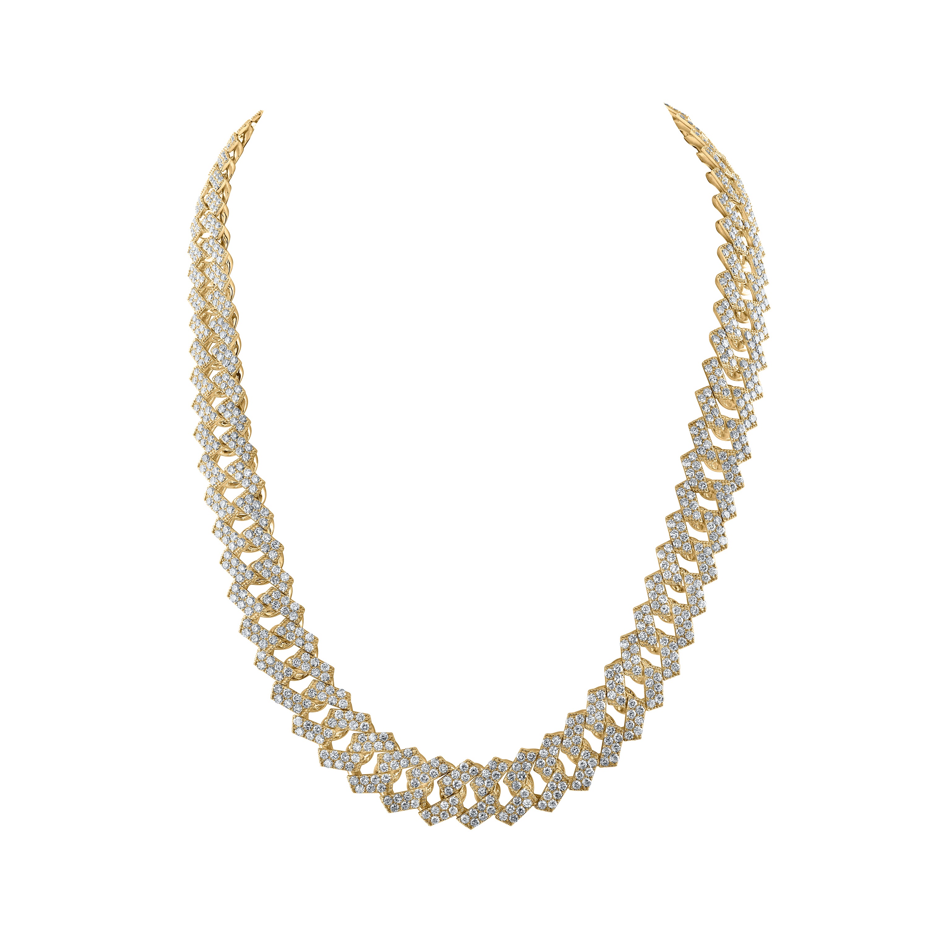 10Kt Yellow Gold 43Ctw-Dia Nk Straight Cuban Mens Chain (22 Inch) (193.24 grams)