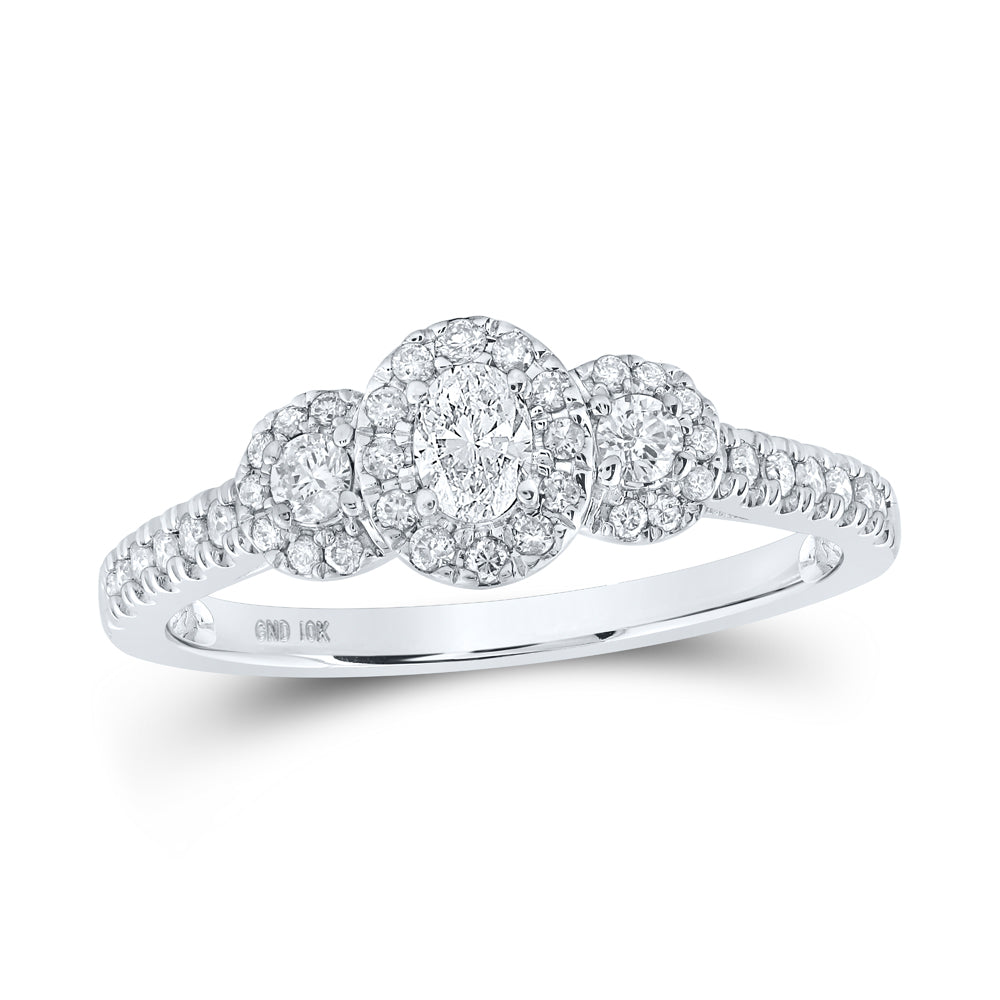 1/2Ctw-Dia Cn Single Halo Bridal Ring (2.32 grams)