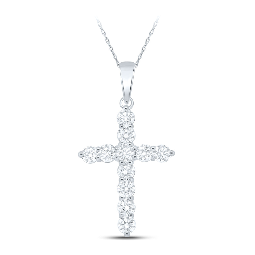 1 1/2 Ctw-Dia Ana M Cross Pendant (1.86 grams)