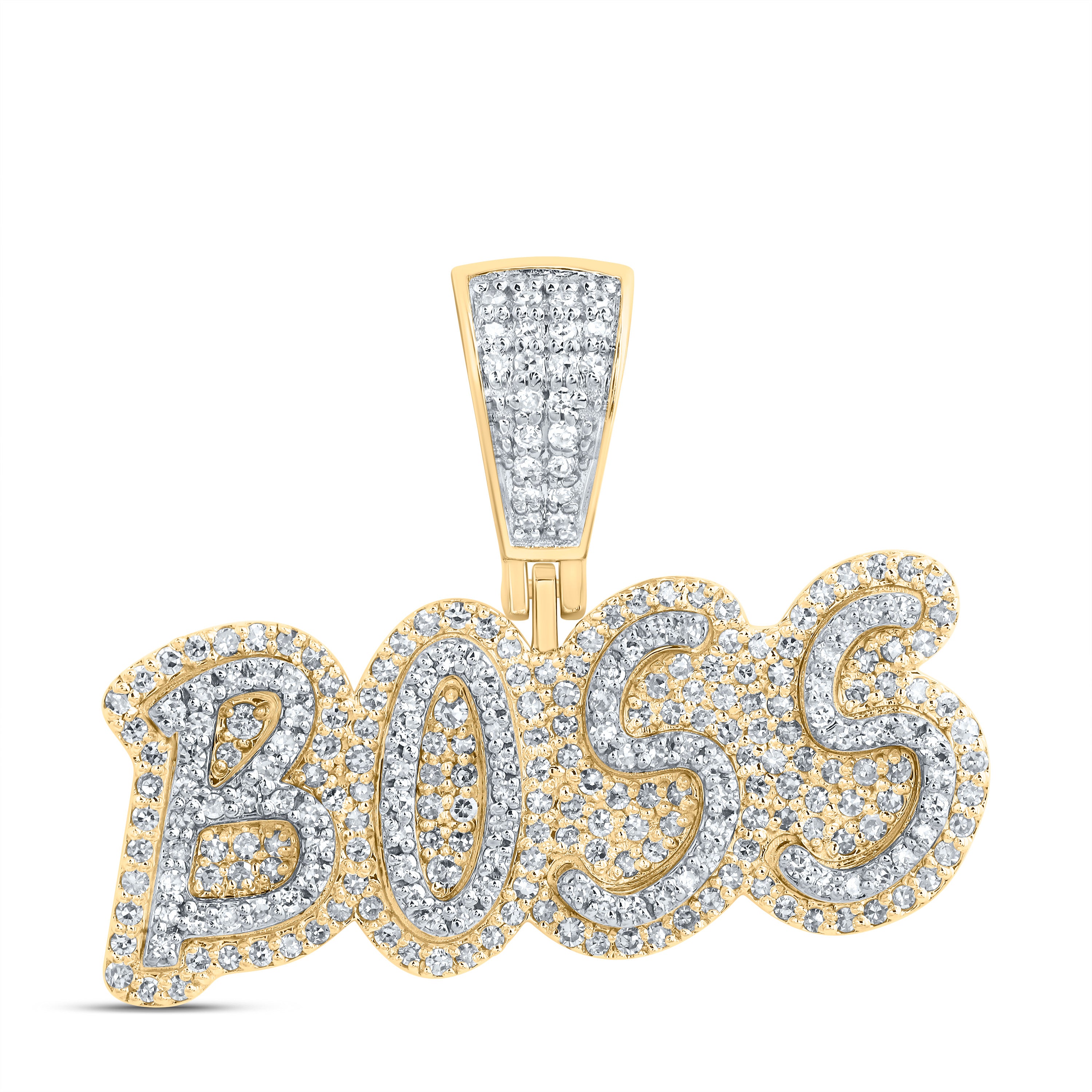 3/4Ctw-Dia Cn "Boss" Mens Initial Pendant (4.11 grams)