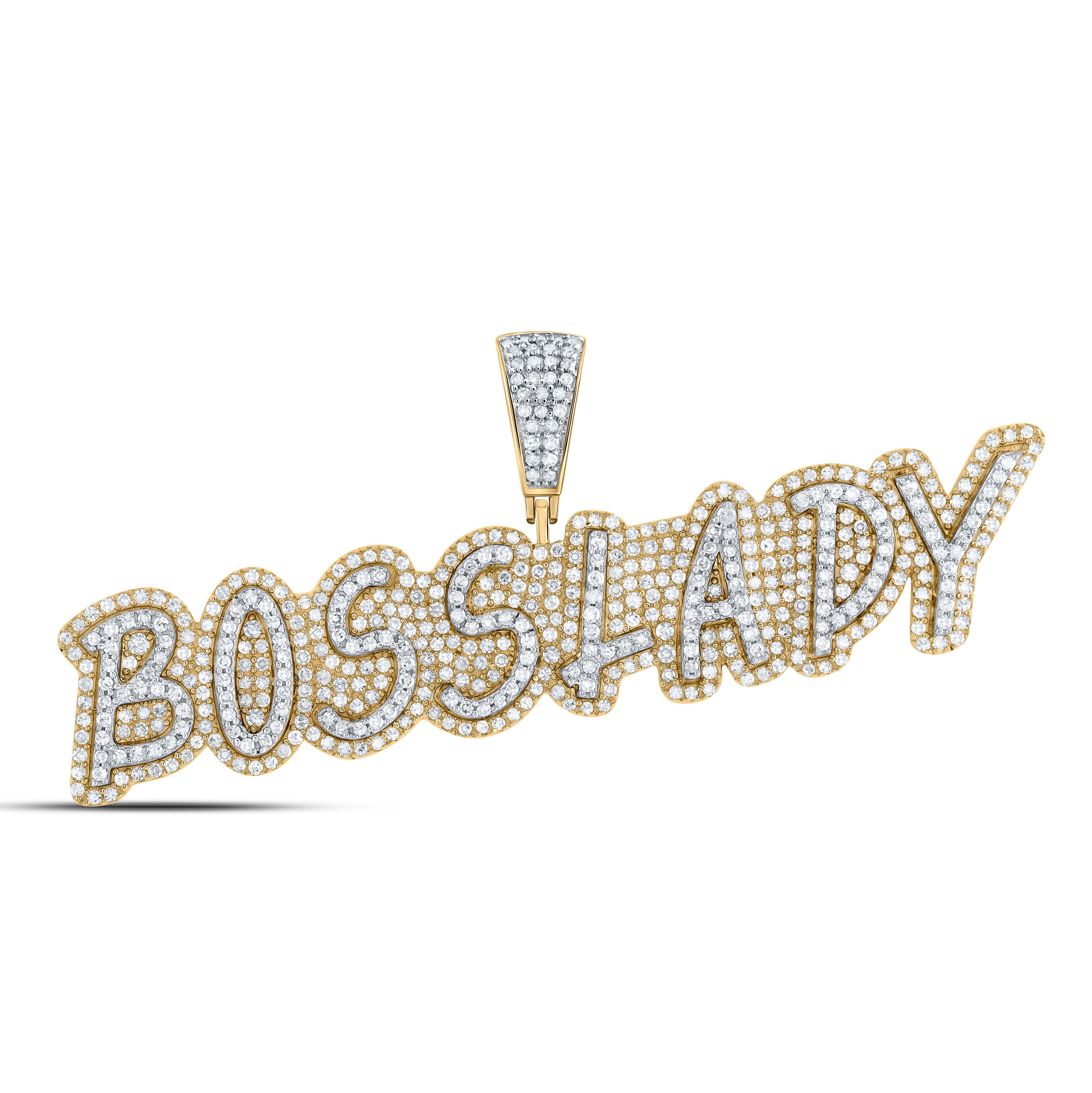 1 1/2Ctw-Diamond "Bosslady" Mens Initial Pendant (7.81 grams)