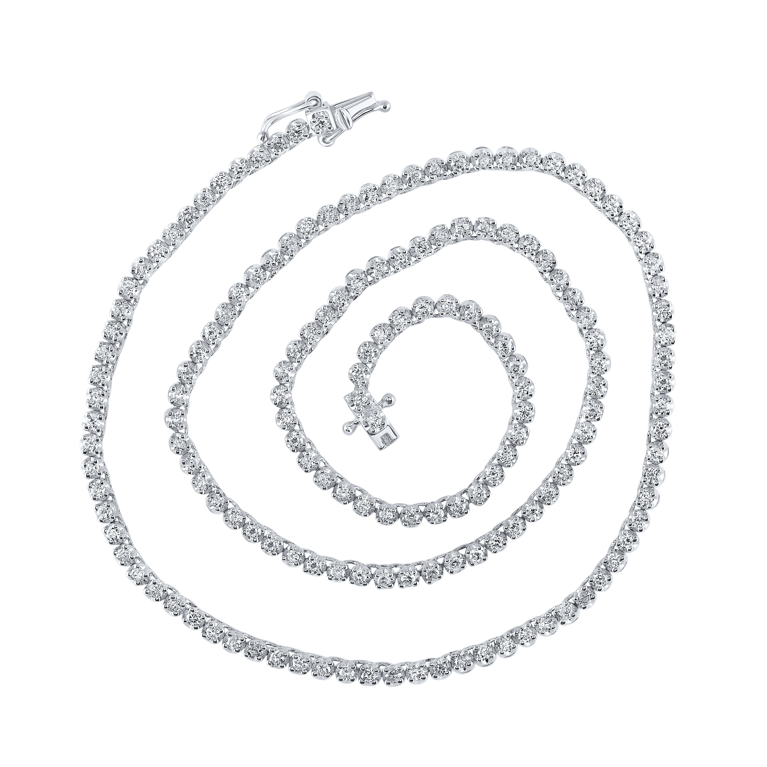 14Kt White Gold 2 7/8Ctw-Diamond Tennis Chain (16 Inch) (13.42 grams)