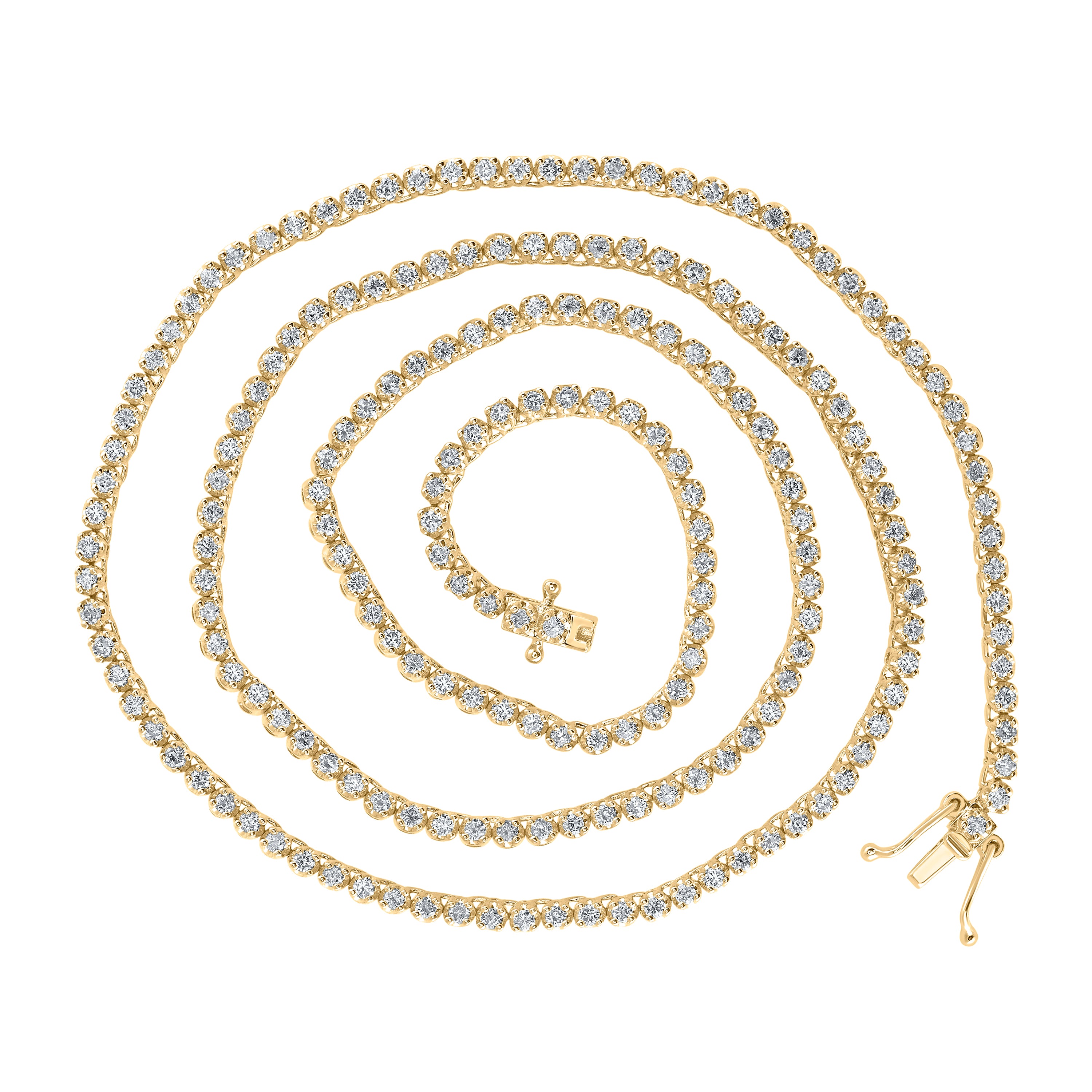 14Kt Yellow Gold 3 5/8Ctw-Dia Nk Tennis Chain (20 Inch) (16.15 grams)