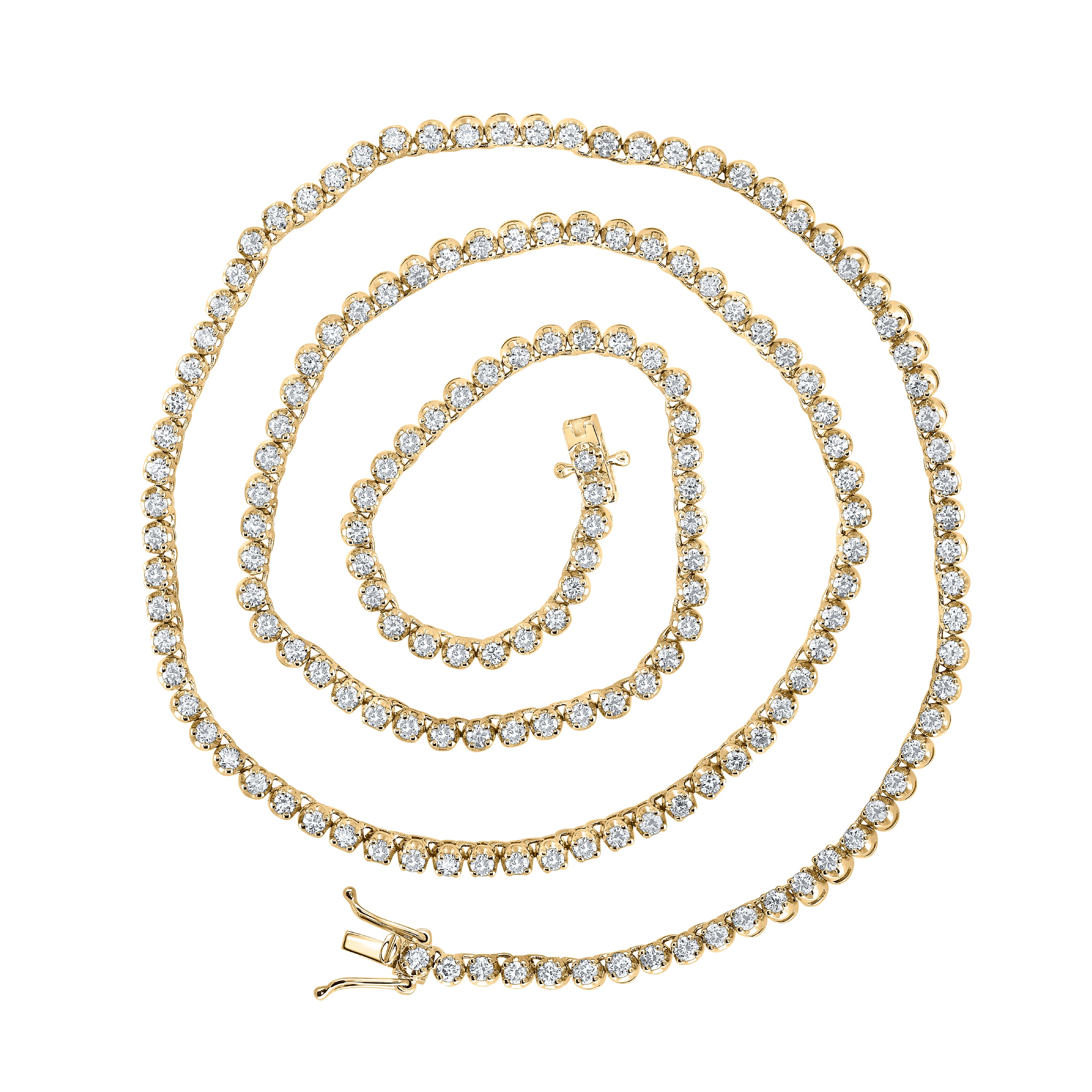 10Kt Yellow Gold 5 Ctw-Dia Nk Tennis Chain (20 Inch) (19.79 grams)