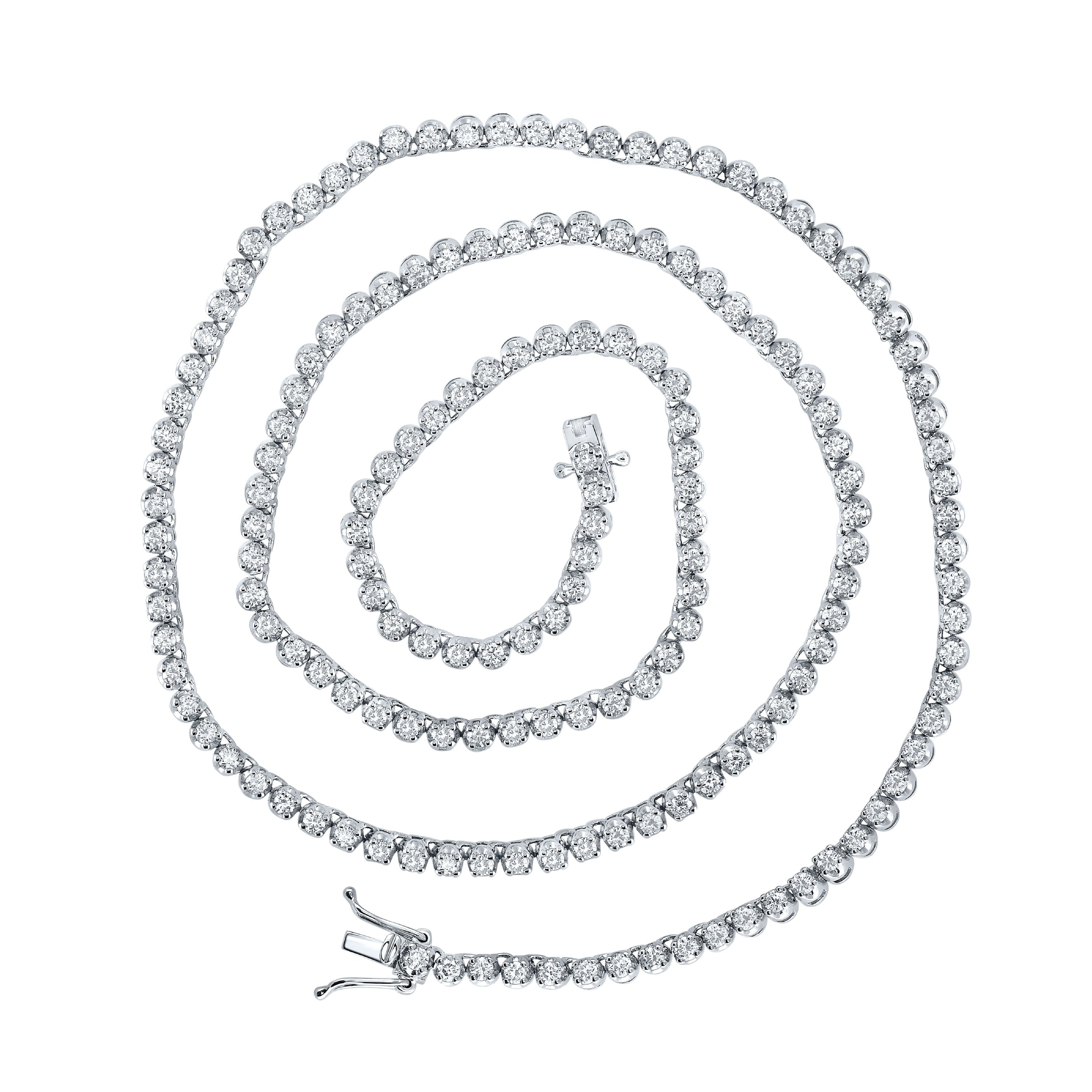14Kt White Gold 5 Ctw-Diamond Tennis Chain (20 Inch) (22.22 grams)