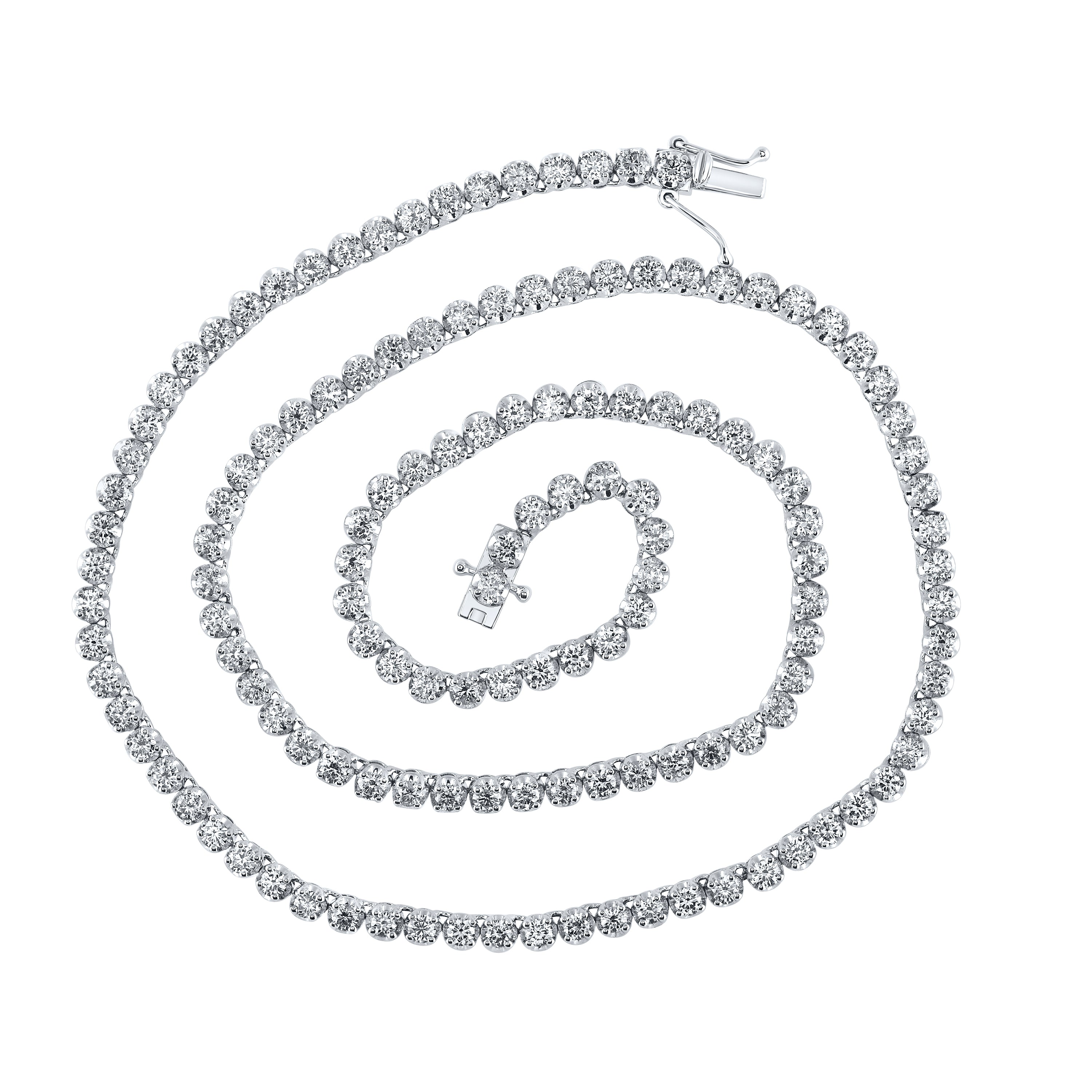 14Kt White Gold 6 7/8Ctw-Diamond Tennis Chain (18 Inch) (20.58 grams)