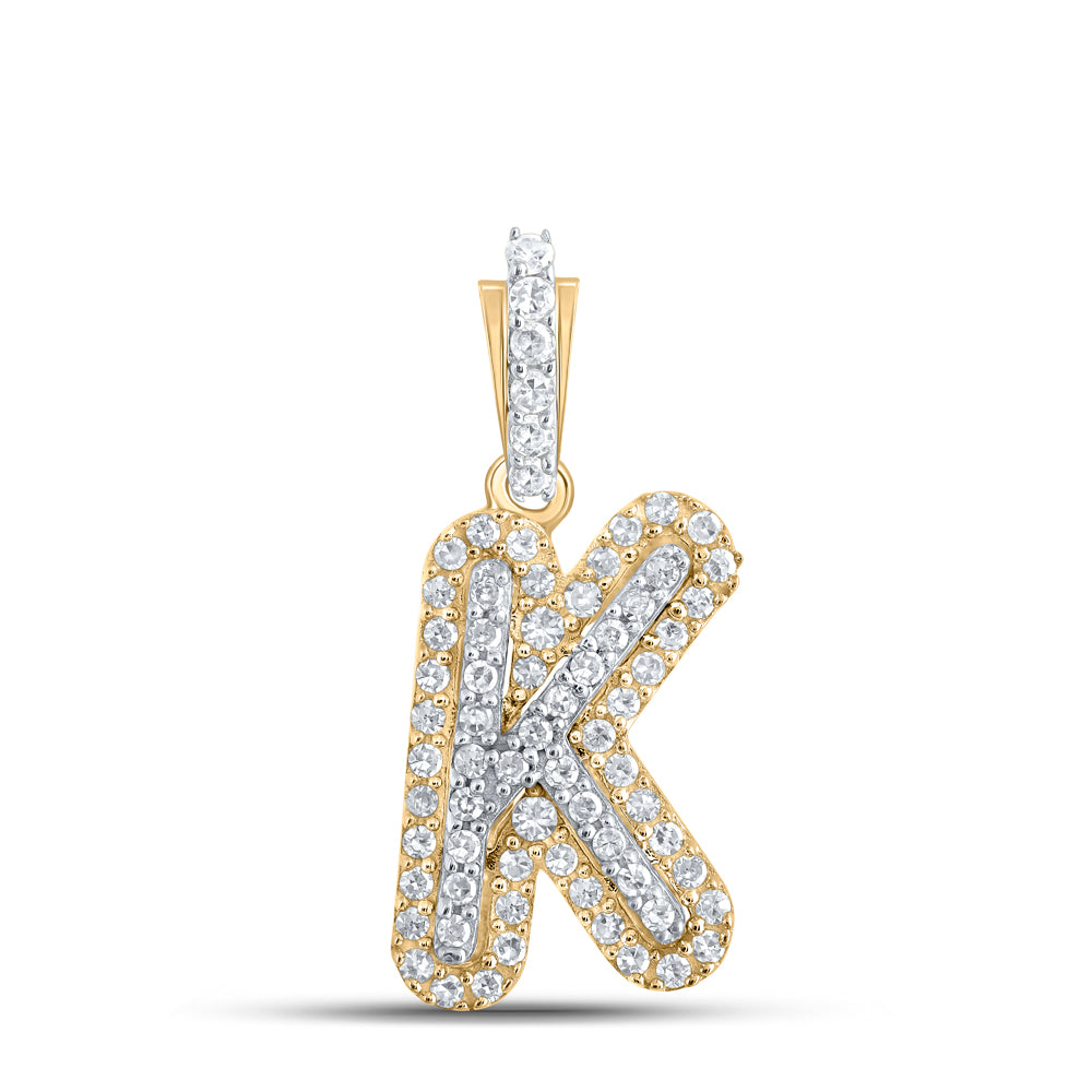 1/5Ctw-Dia Cn Initial "K" Pendant (1.13 grams)