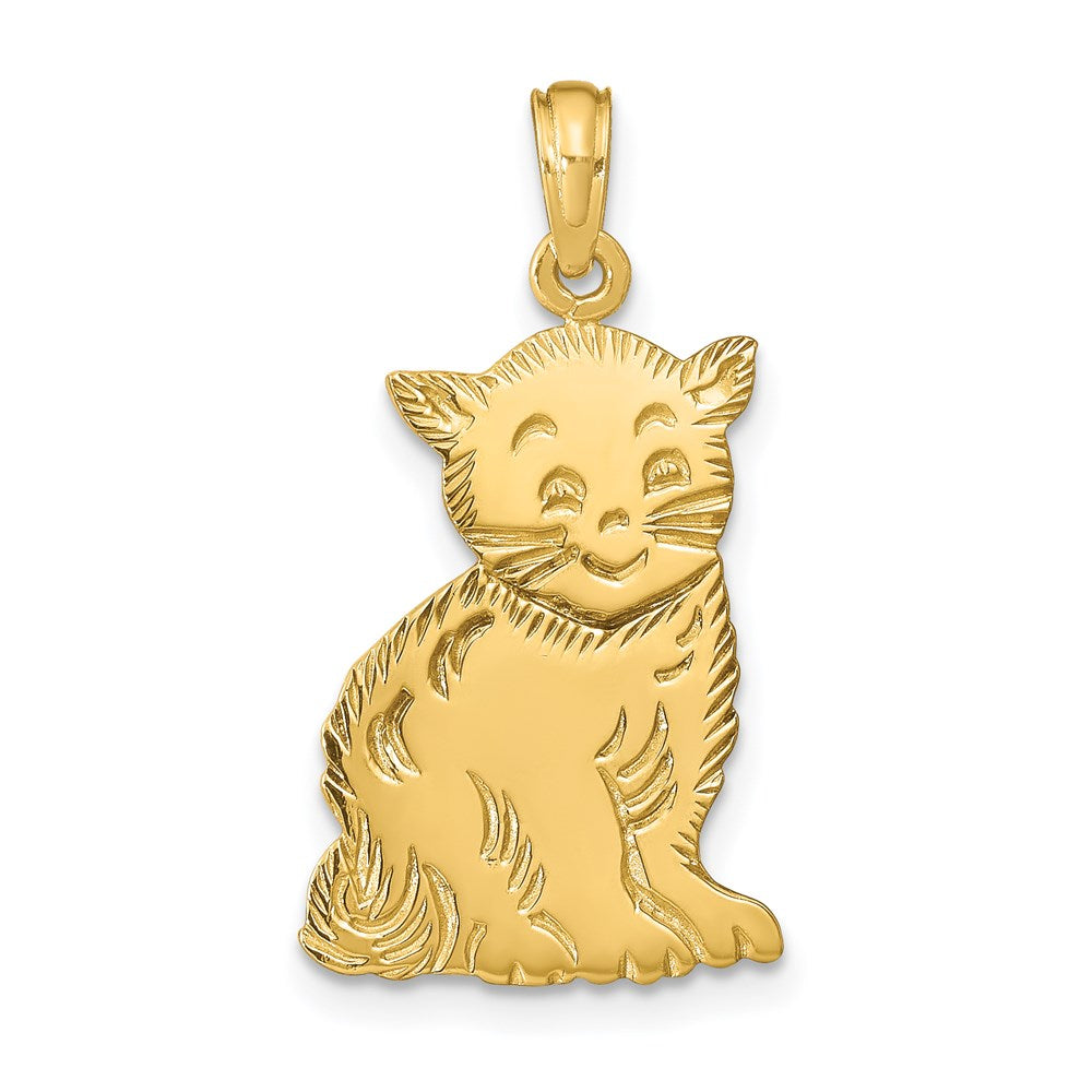 14k Yellow Gold 9 mm Polished Cat Charm (1.59 grams)