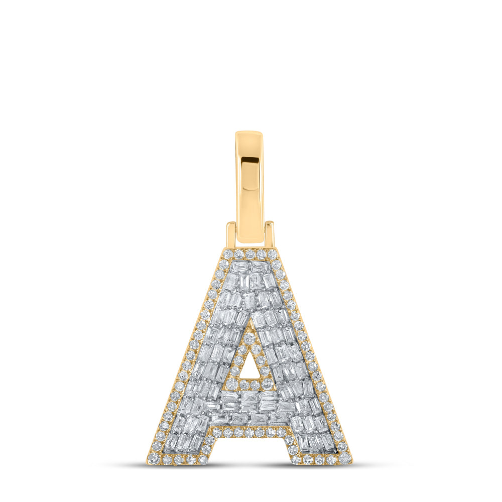 1/2Ctw-Diamond Initial "A" Mens Pendant (2.09 grams)