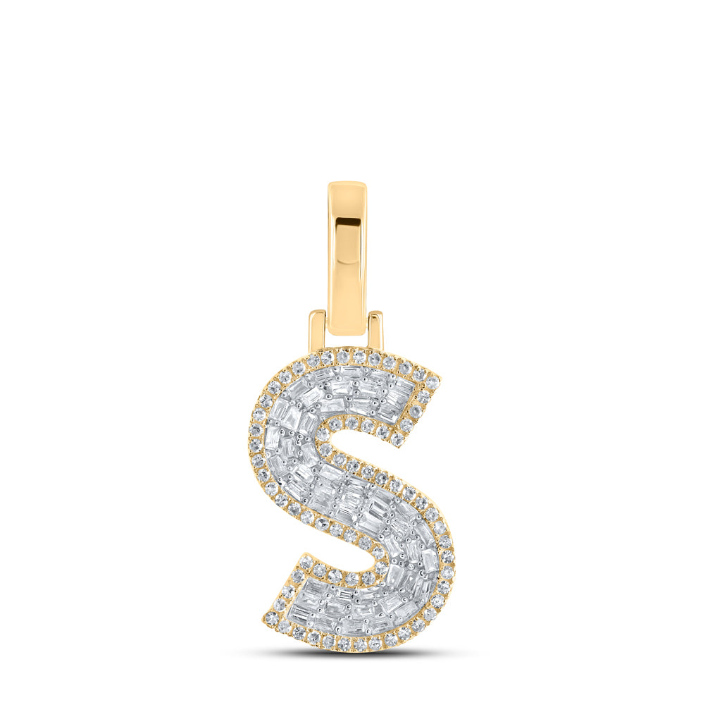 3/8Ctw-Diamond Initial "S" Mens Pendant (1.78 grams)