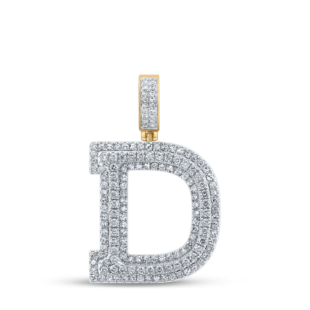 1 7/8Ct-Dia Nk Initial "D" Mens Pendant (9.03 grams)
