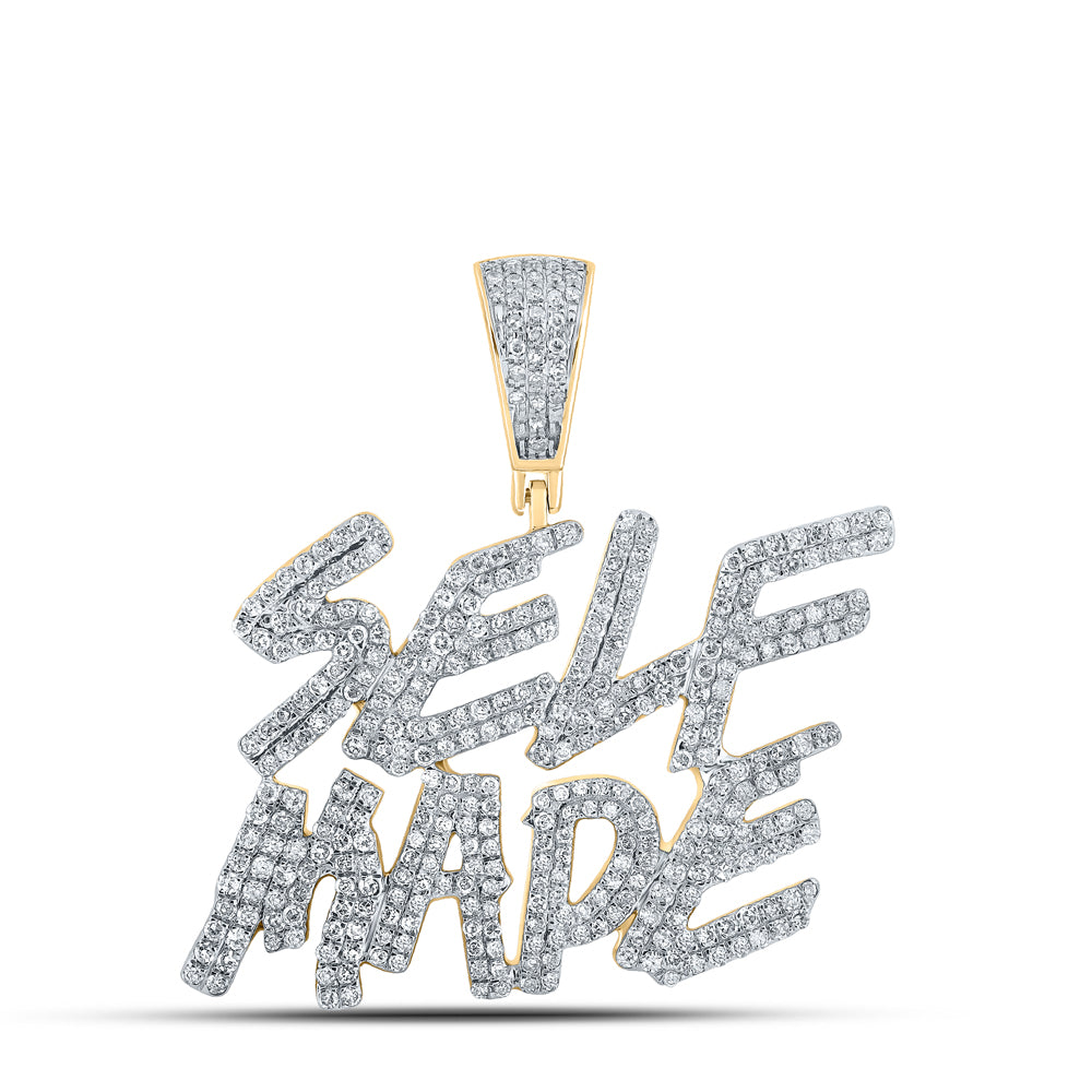 14Kt Yellow Gold 1 3/8Ctw-Dia Cn Self Made Mens Charm (6.98 grams)