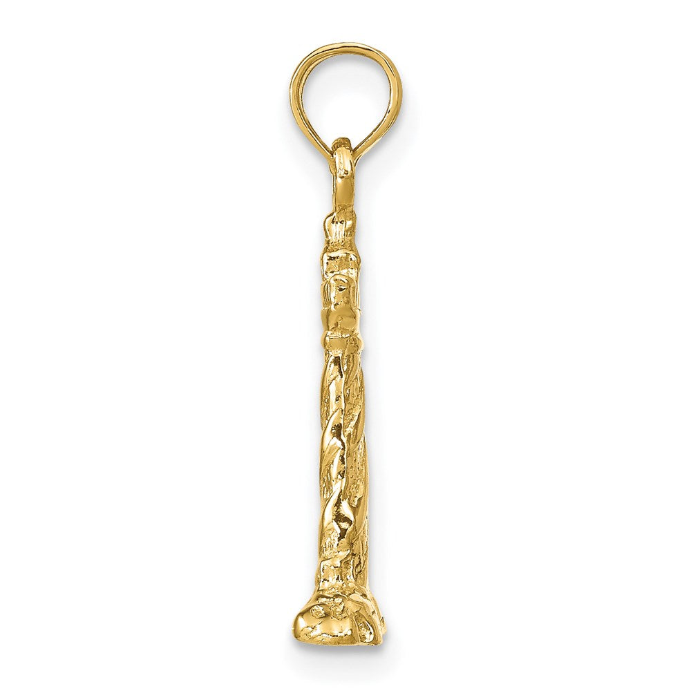 14k Yellow Gold 10 mm 3D St. Augustine Lighthouse Pendant (1.69 grams)