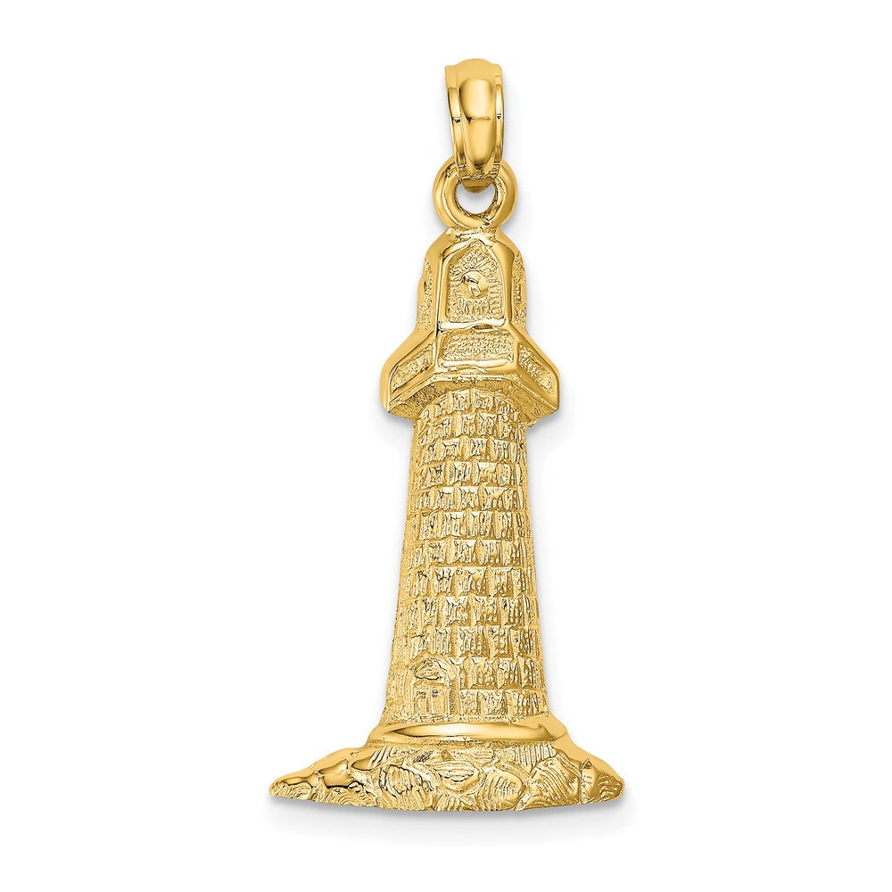 14k Yellow Gold 14 mm Lighthouse Charm (2.05 grams)