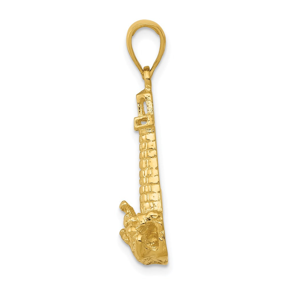 14k Yellow Gold 18 mm Lighthouse Pendant (3.43 grams)